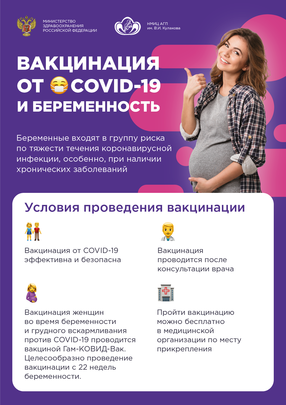 Вакцинация от Covid-19 при беременности - Городская поликлиника № 2